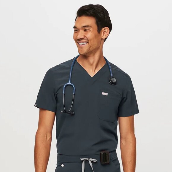 Figs Other - FIGS Men's Slim Leon Three-Pocket Scrub Top Dark Harbor XL